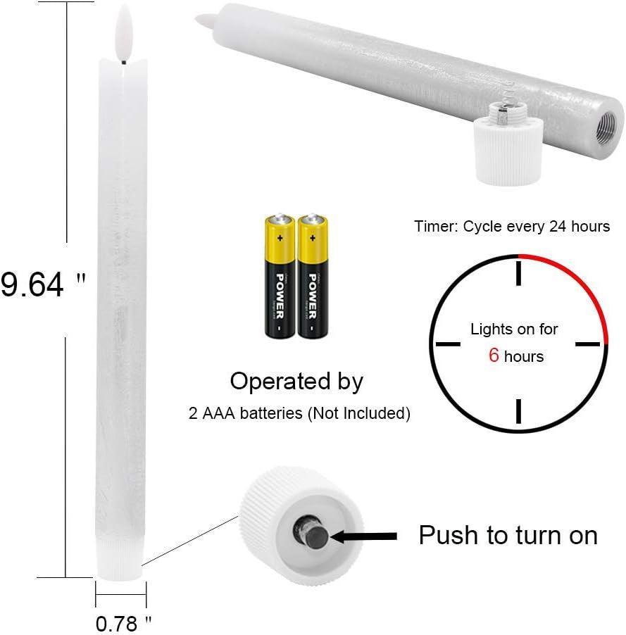 Transform Your Home with Enchanting 9-Inch Silver Flameless Taper Candles - Effortless Remote Control & Timer for Magical Holiday Decor