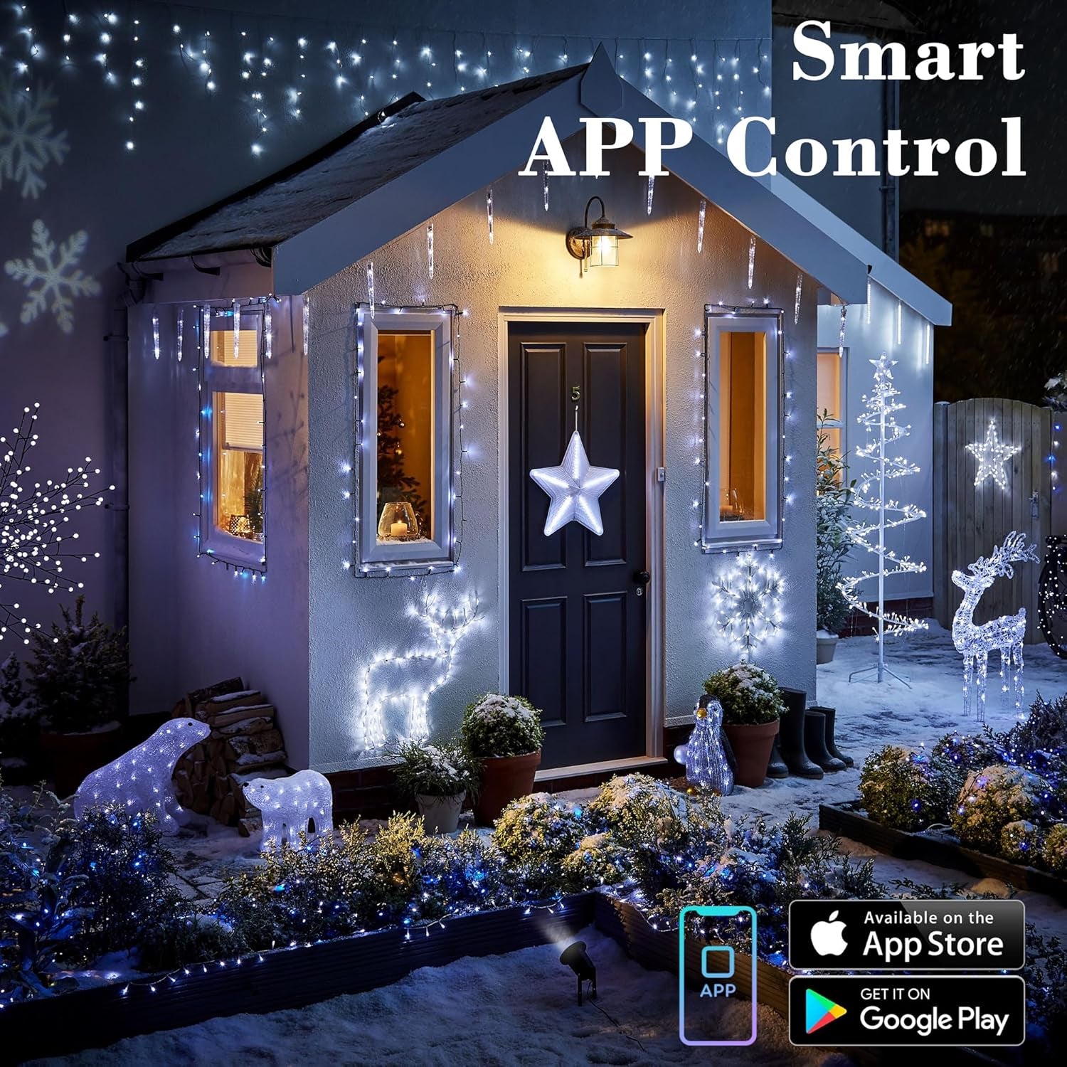 Illuminate Your Holidays with 115Ft Smart Christmas String Lights – 300 LED Color Changing Lights Featuring App & Voice Control, Dimmable Settings, and Music Sync for Indoor/Outdoor Festivities!